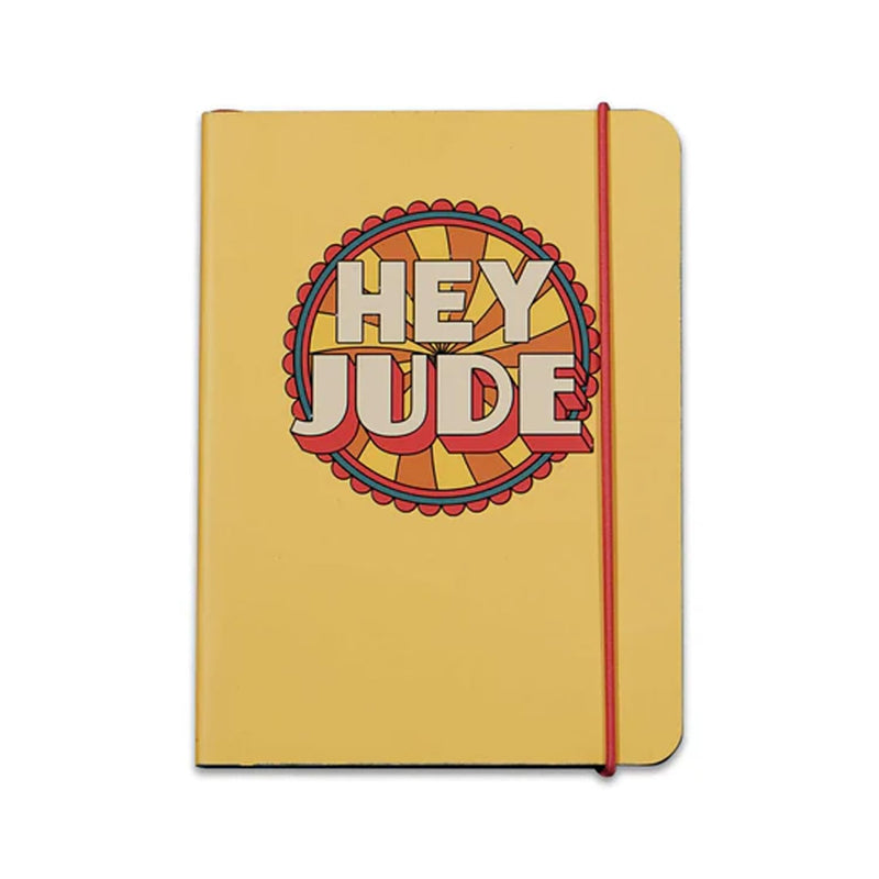 Half Moon Bay Officially Licensed The Beatles Hey Jude Retro A6 Hardback Pocket Notebook Mustard Yellow Lined Journal with Elastic Band Closure and Ribbon Bookmark for Music Fans