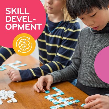 The Happy Puzzle Company MÖBI - The Numeric Tiles Game - Think Scrabble or Bananagrams, but with Numbers - 2 to 6 Player Family Maths Games - Ages 6+