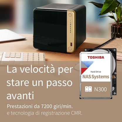 Toshiba N300 14TB Internal NAS Hard Drive, 3.5’’ SATA HDD, 7200 RPM, 24/7 Operation, Supports 1-8 bay systems, 128MB Cache, 180TB/Year workload, 3yr Warranty (HDEXZ12ZNA51F).