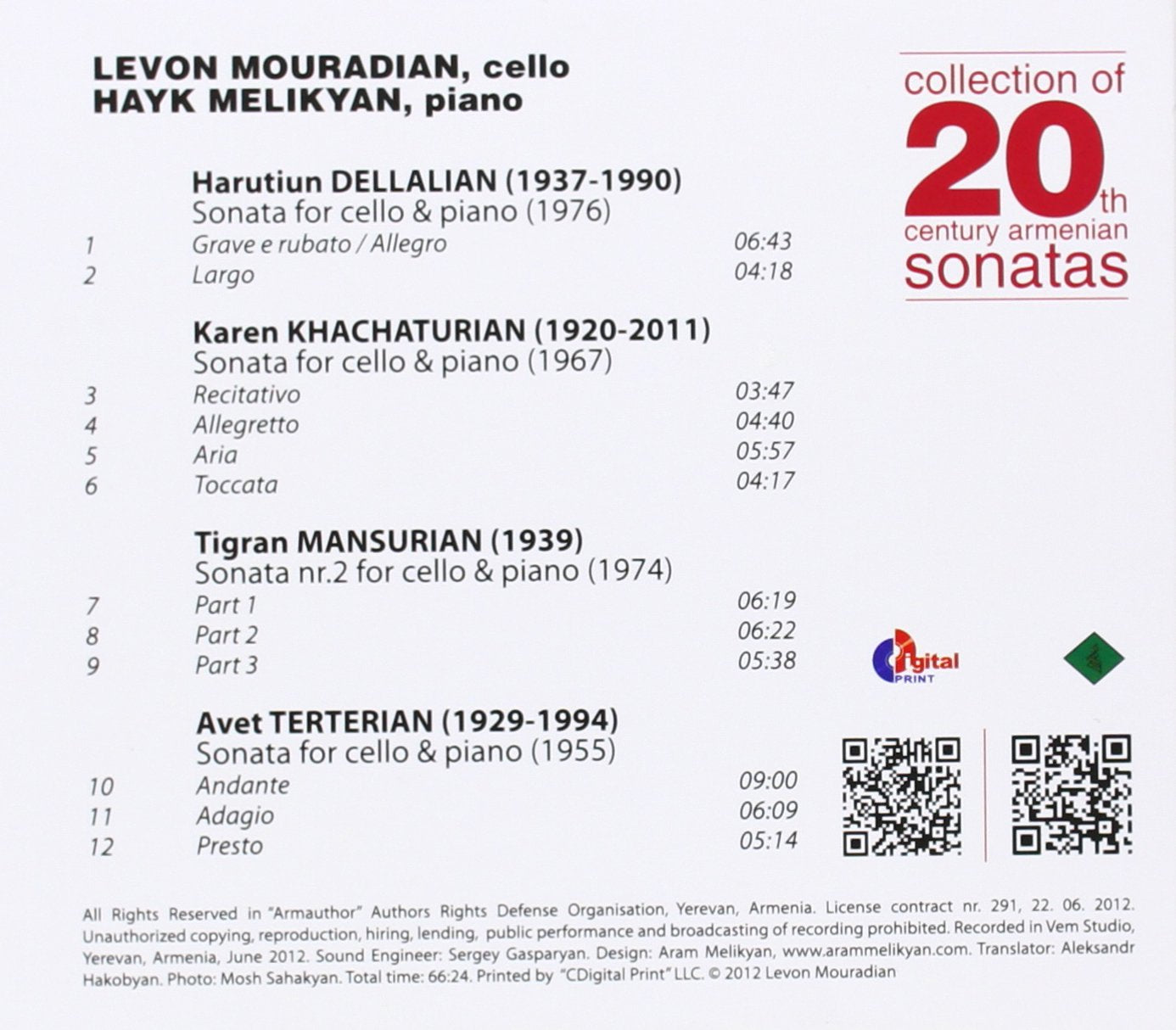 20Th Century Armenian Sonatas