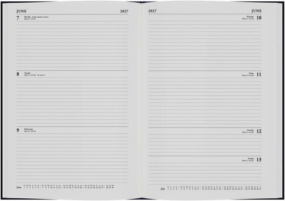 2027 Calendar Year Planner - 12 Month A4 Week-to-View Diary - Hard Cover in Blue - Collins Debden Standard Desk Range (40.60-27