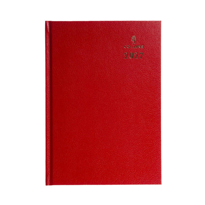 2027 Calendar Year Planner - 12 Month A5 Day-to-Page Diary - Hard Cover in Red - Collins Debden Standard Desk Range (52.15-27