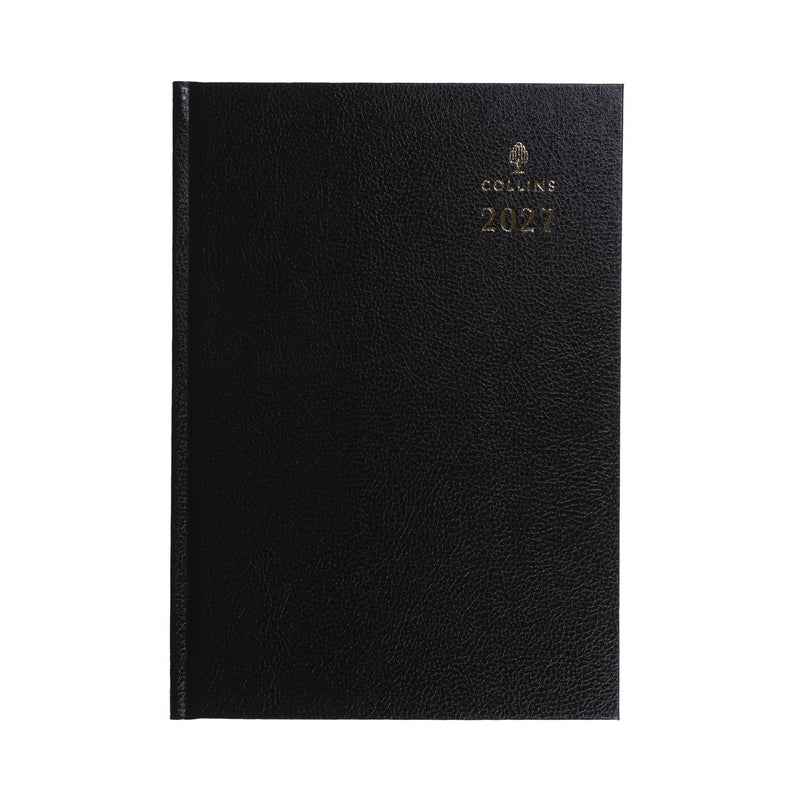 2027 Calendar Year Planner - 12 Month A5 Week-to-View Diary - Hard Cover in Black - Collins Debden Standard Desk Range (35.99-27