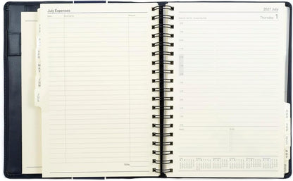 2027 Calendar Year Planner - 12 Month Executive 246x164mm Day-to-Page Diary - Hard Cover in Black - Collins Debden Elite Range (1100V.99-27