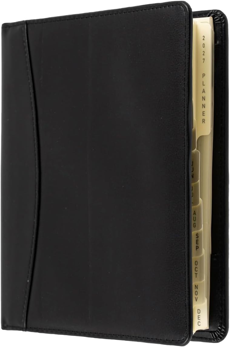 2027 Calendar Year Planner - 12 Month Compact 190x127mm Day-to-Page Diary - Hard Cover in Black - Collins Debden Elite Range (1140V.99-27
