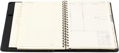 2027 Calendar Year Planner - 12 Month Manager 260x190mm Week-to-View Diary - Hard Cover in Black - Collins Debden Elite Range (1190V.99-27