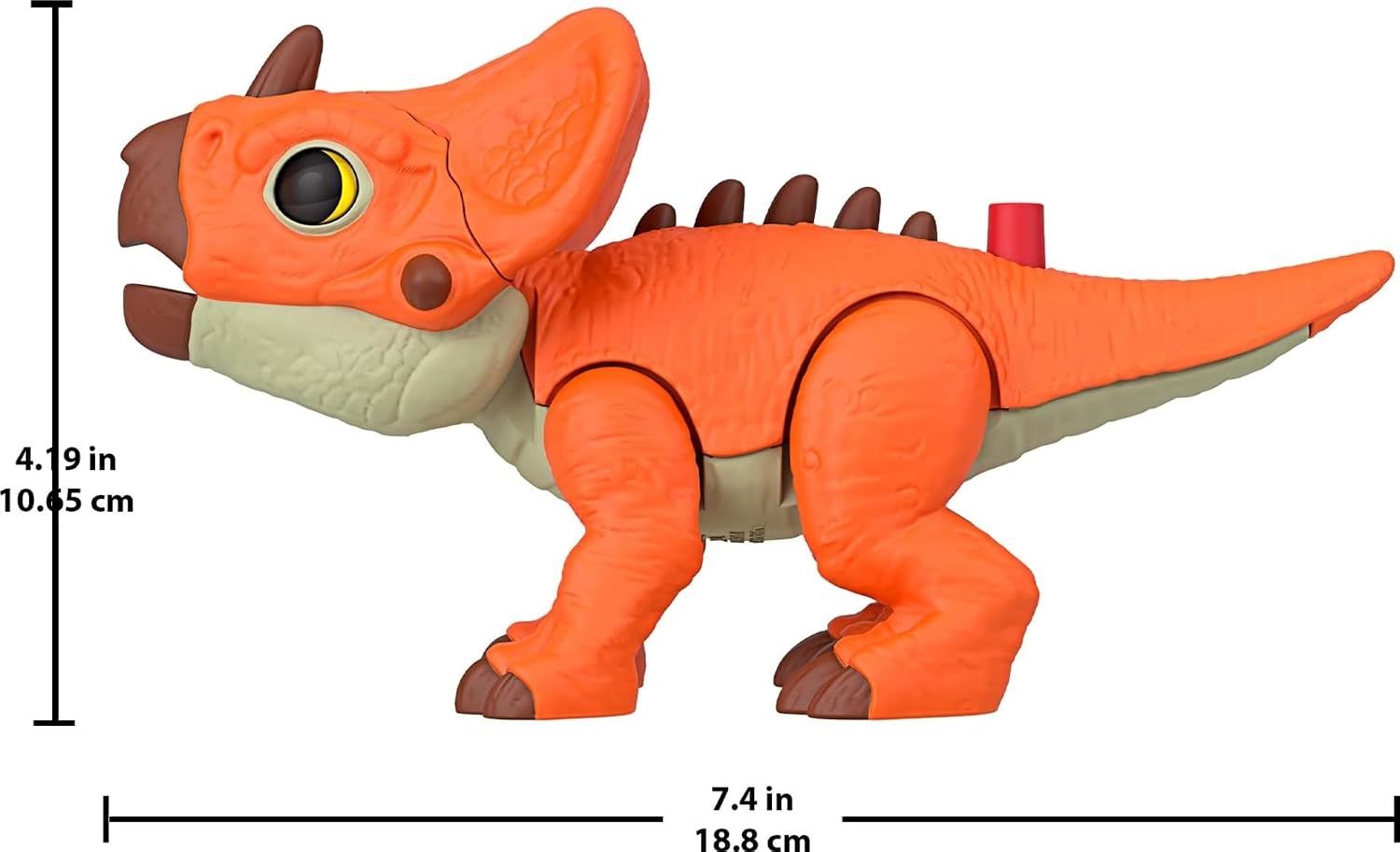 Fisher-Price Imaginext Jurassic World: Rebirth Dinosaur Action Figure with Kid-Activated Motion & Growing Spikes, 7.75-inch Aquilops Dino Toy, JGP99