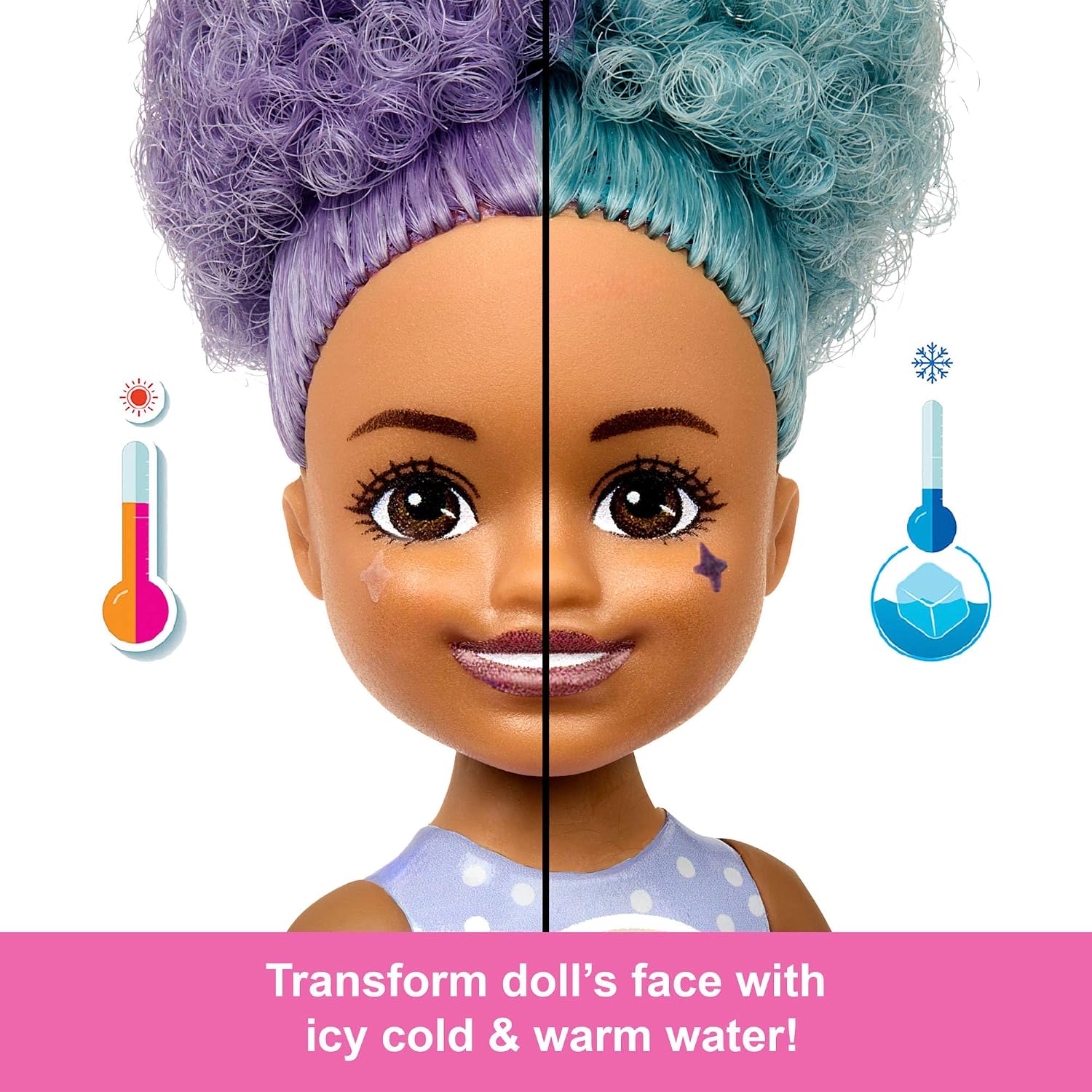 Barbie Chelsea Pop Reveal Doll Set, Treat Series with 5 Surprises Including Scented Small Doll, Pop-It Pet & Color Change (Styles May Vary), JFY01