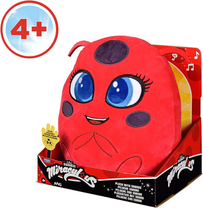 BANDAI - Miraculous - Tikki Plush Toy with Features - Official License - Talking Kwami Toy Ladybug - Ladybird Kwami Tikki Plush Toy - Toy from 4 Years - P50711