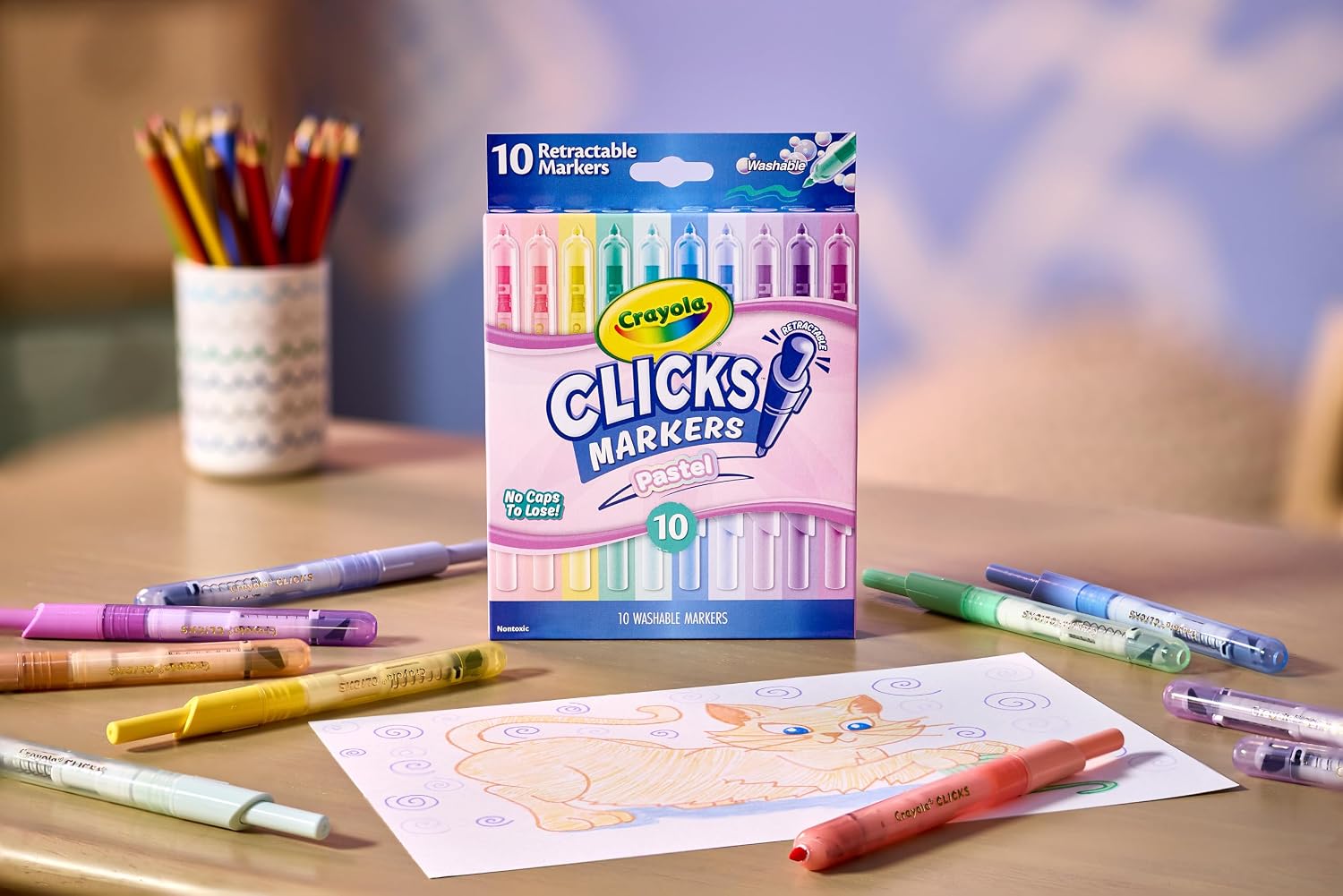 Crayola - Clicks Retractable Markers 10 Pcs - Pastel (358-588378)