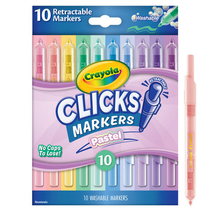 Crayola - Clicks Retractable Markers 10 Pcs - Pastel (358-588378)