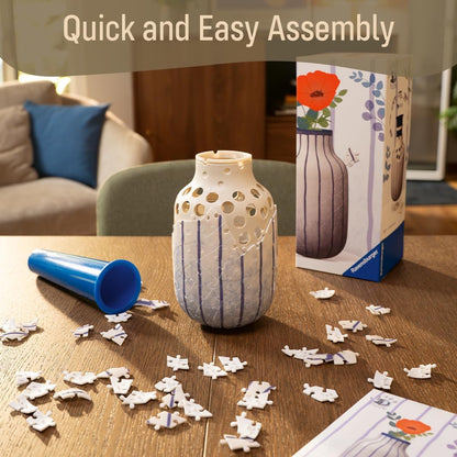 Ravensburger Vase 162-Piece 3D Puzzle Decorative Puzzle for Adults & Kids, Unique Home Décor, Durable Interlocking Pieces