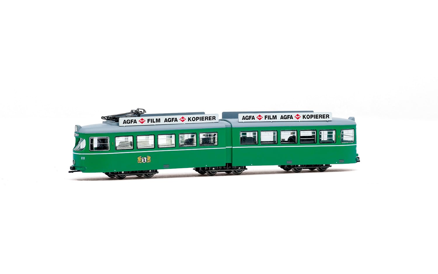 Arnold HN2692 Basel Duewag Straßenbahn grün mit Werbung EP IV-V Eisenbahn Elektrolokomotive ab A14+