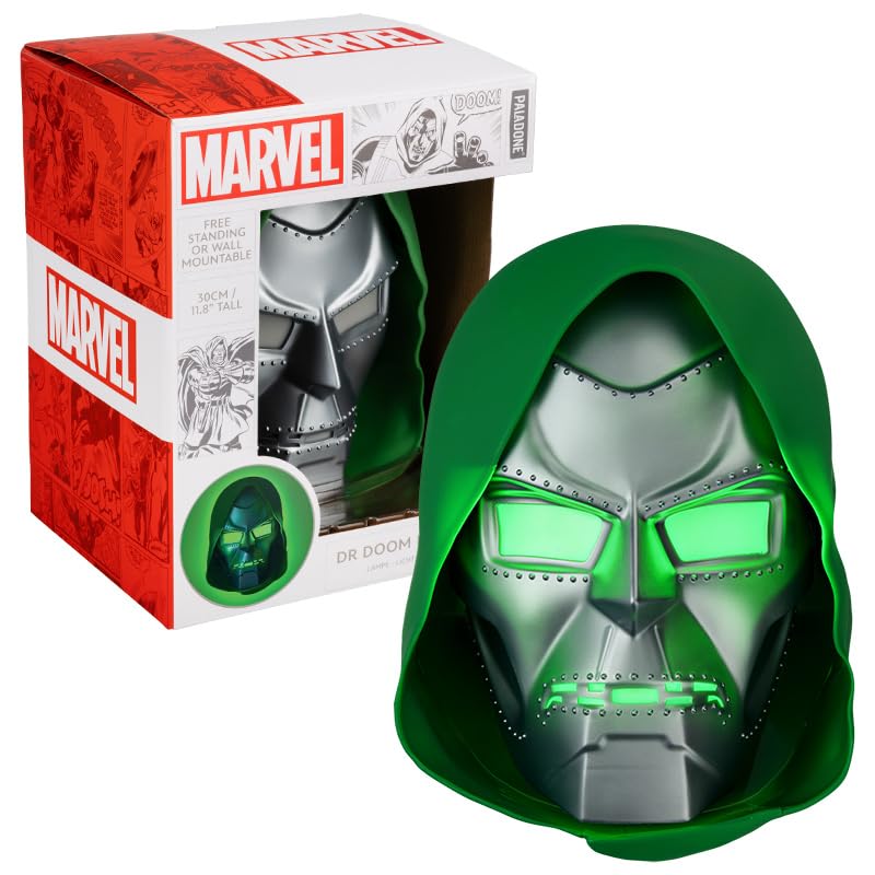 Paladone Dr Doom Mask Light – 23cm Character Display Lamp – USB or Battery Powered Table or Wall Light