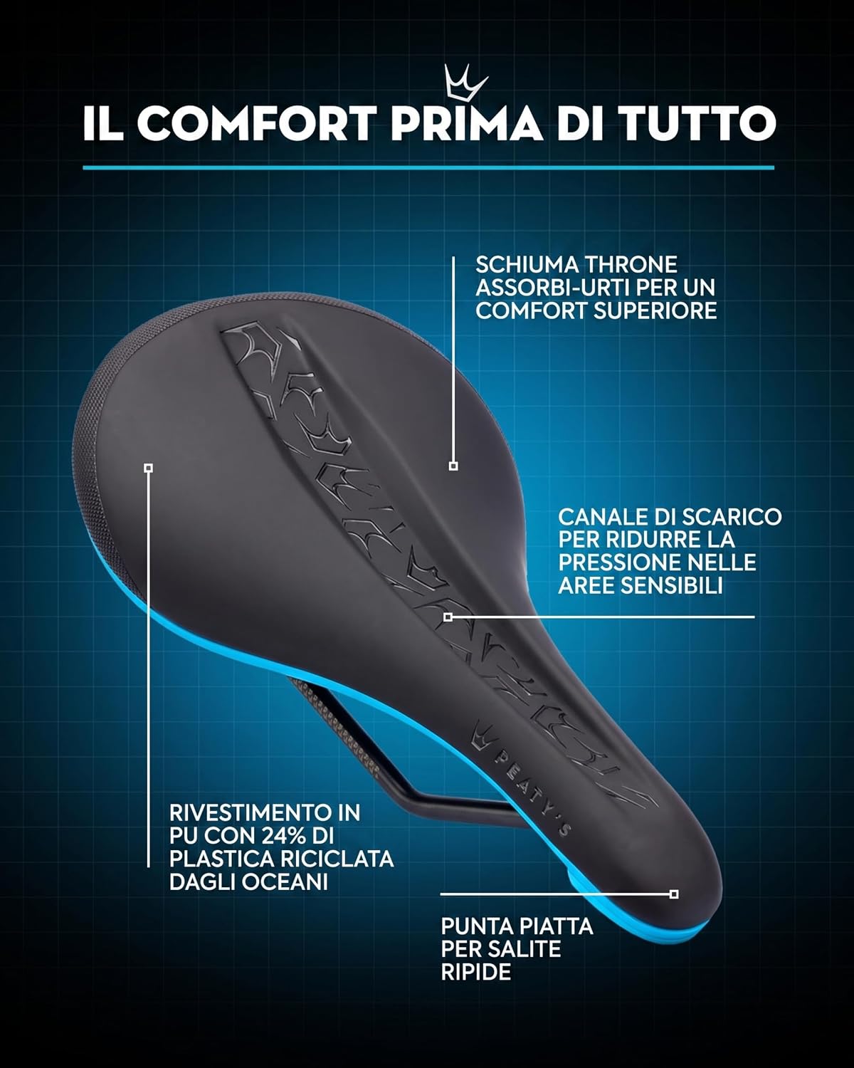 Peaty's Monarch Saddle - Mountain Bike Seat, 260mm