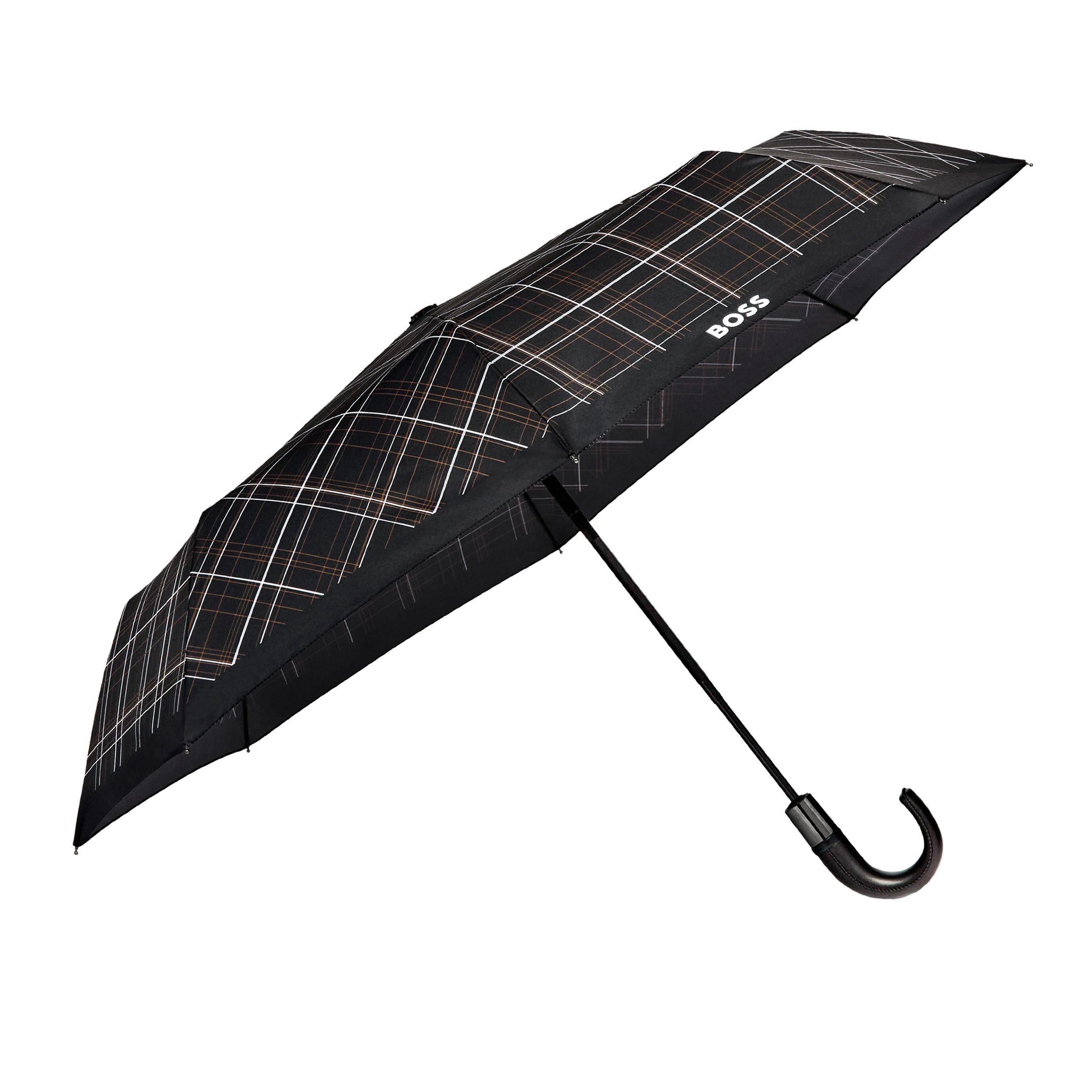 HUGO BOSS Pocket Umbrella Checkered Black
