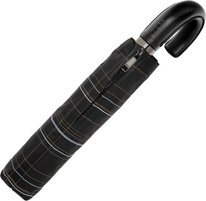HUGO BOSS Pocket Umbrella Checkered Black