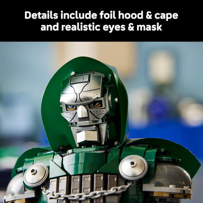 LEGO | Marvel Doctor Doom Bust - Display Model Kit for Adults incl. Collectible Minifigure & Nameplate - DIY Shelf or Room Decor - Gift Idea for Movie Fans - 76345
