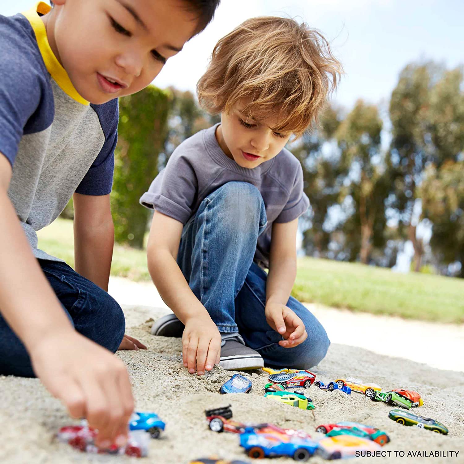 Hot Wheels Set of 10 1:64 Scale Toy Trucks and Cars for Kids and Collectors, Styles May Vary, 54886 Assortment