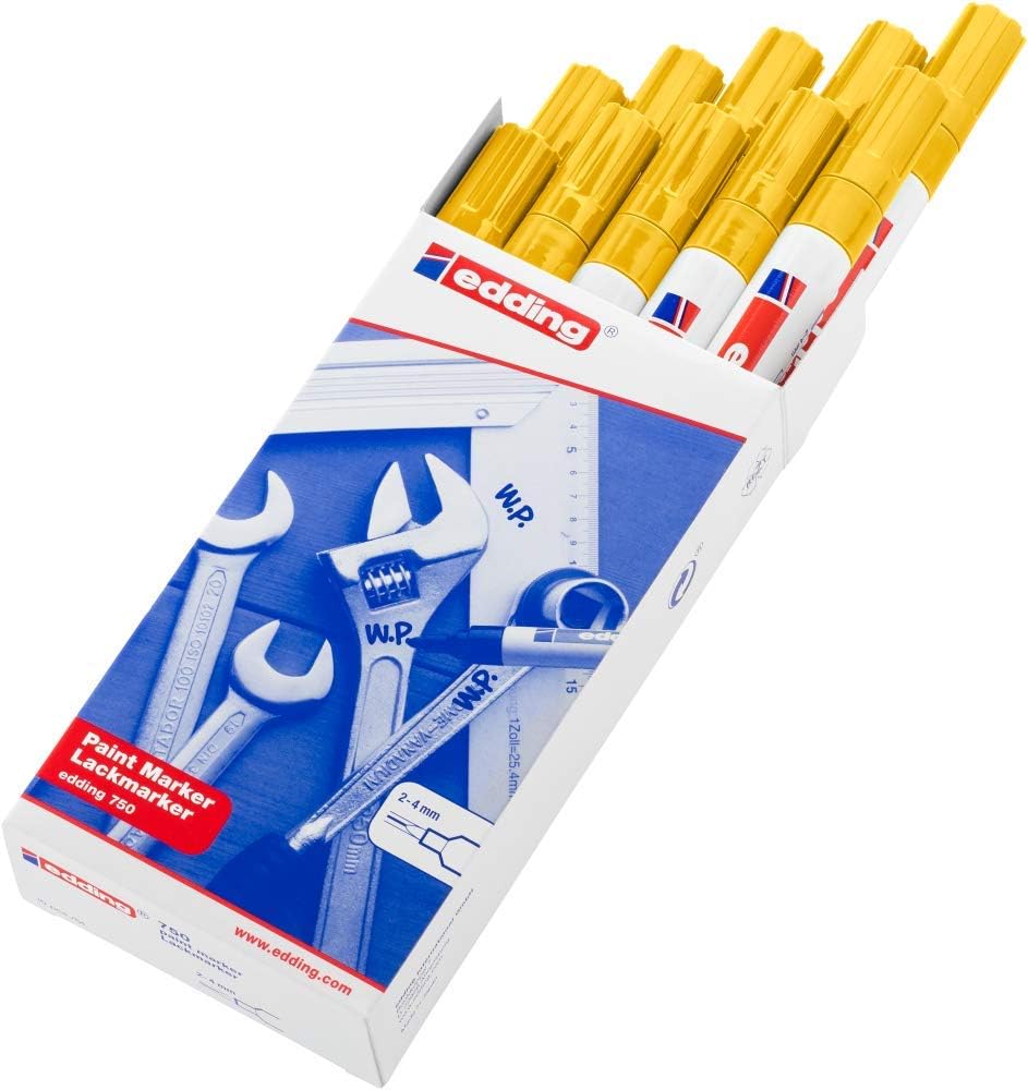 Edding 750 Bullet Tip Paint Marker Medium Yellow (Pack of 10) 750-005