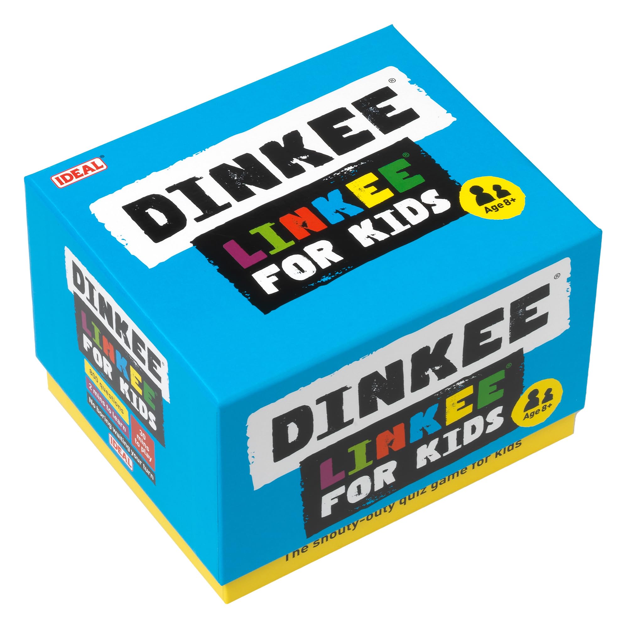 IDEAL , DINKEE LINKEE trivia game for kids: Four little questions, with one big link! , Kids Games , For 3-30 Players , Ages 8+