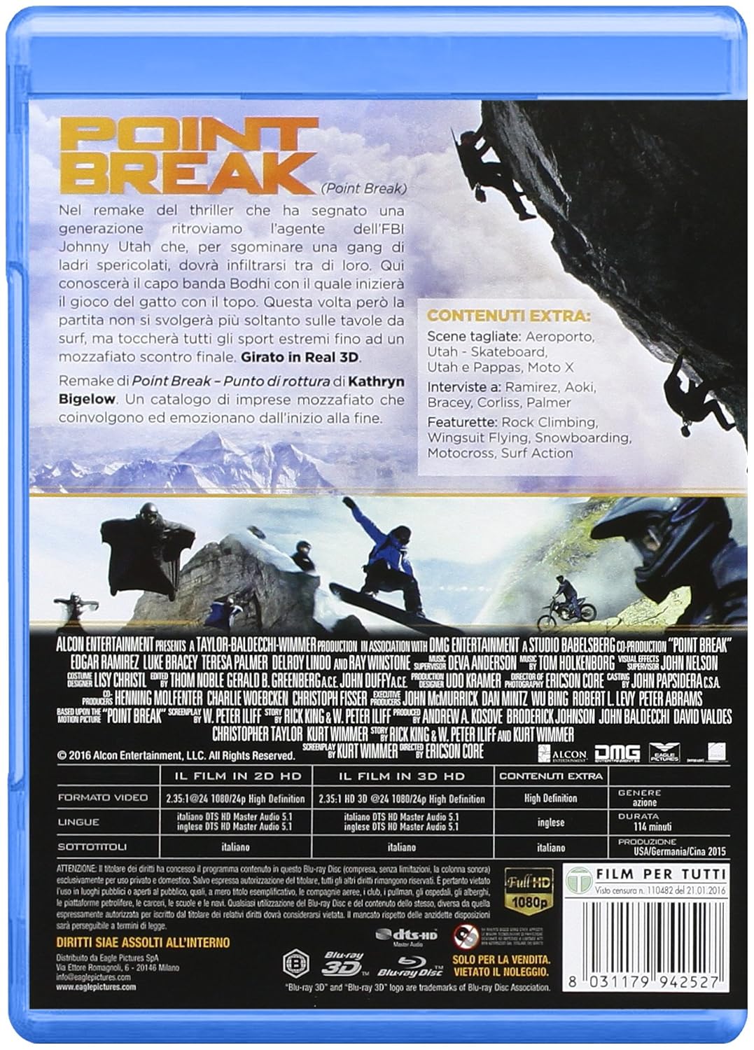 Point Break (3D) (Ltd Steelbook) (Blu-Ray 3D) - (Italian Import)