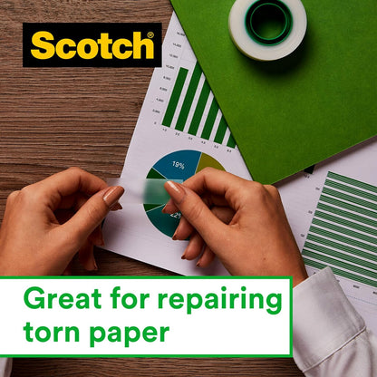 Scotch 810H1975 Tape Dispenser with 1 Roll of Magic Tape 810, 7,5 m x 19 mm