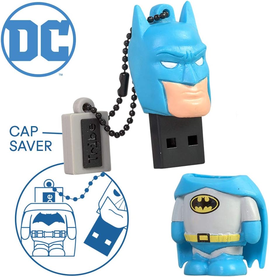 Tribe - Chiavetta USB 16 GB Batman - Memoria Flash Drive 2.0, Personaggio Originale DC Comics, Pennetta USB Compatibile con Windows, Linux e Mac