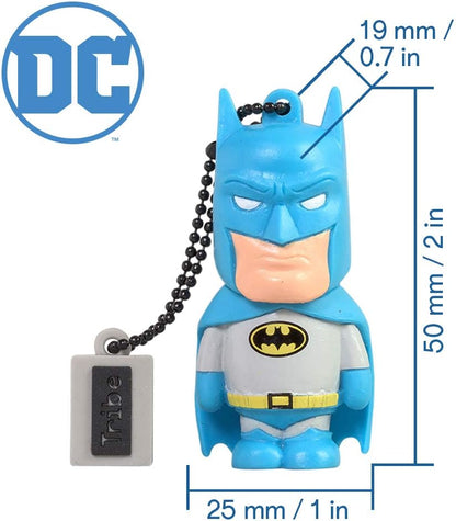 Tribe - Chiavetta USB 16 GB Batman - Memoria Flash Drive 2.0, Personaggio Originale DC Comics, Pennetta USB Compatibile con Windows, Linux e Mac