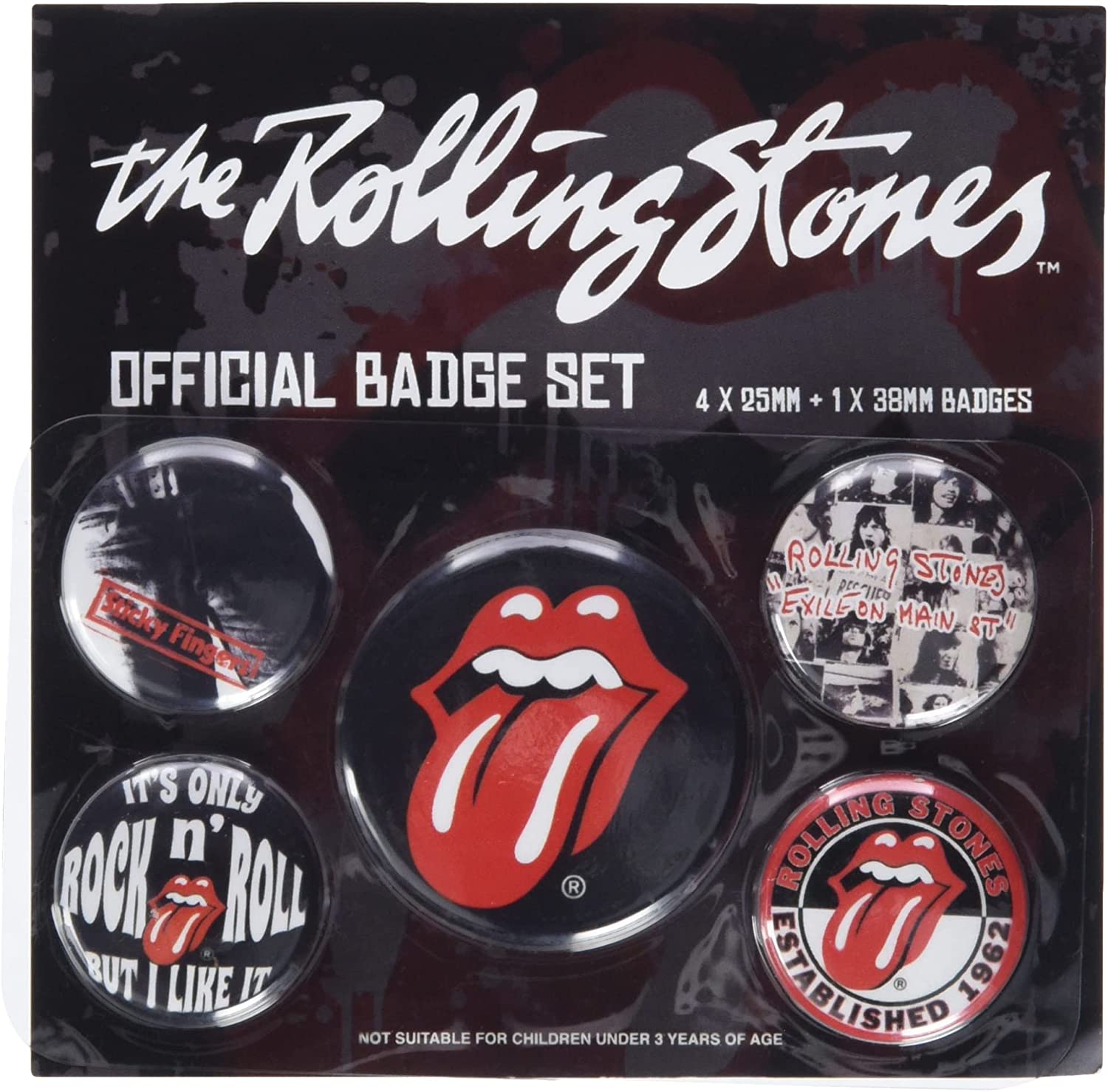 Pyramid International BP80465 Rolling Stones Classic Badge, Multi-Colour, 10 x 12.5 x 1.3 cm