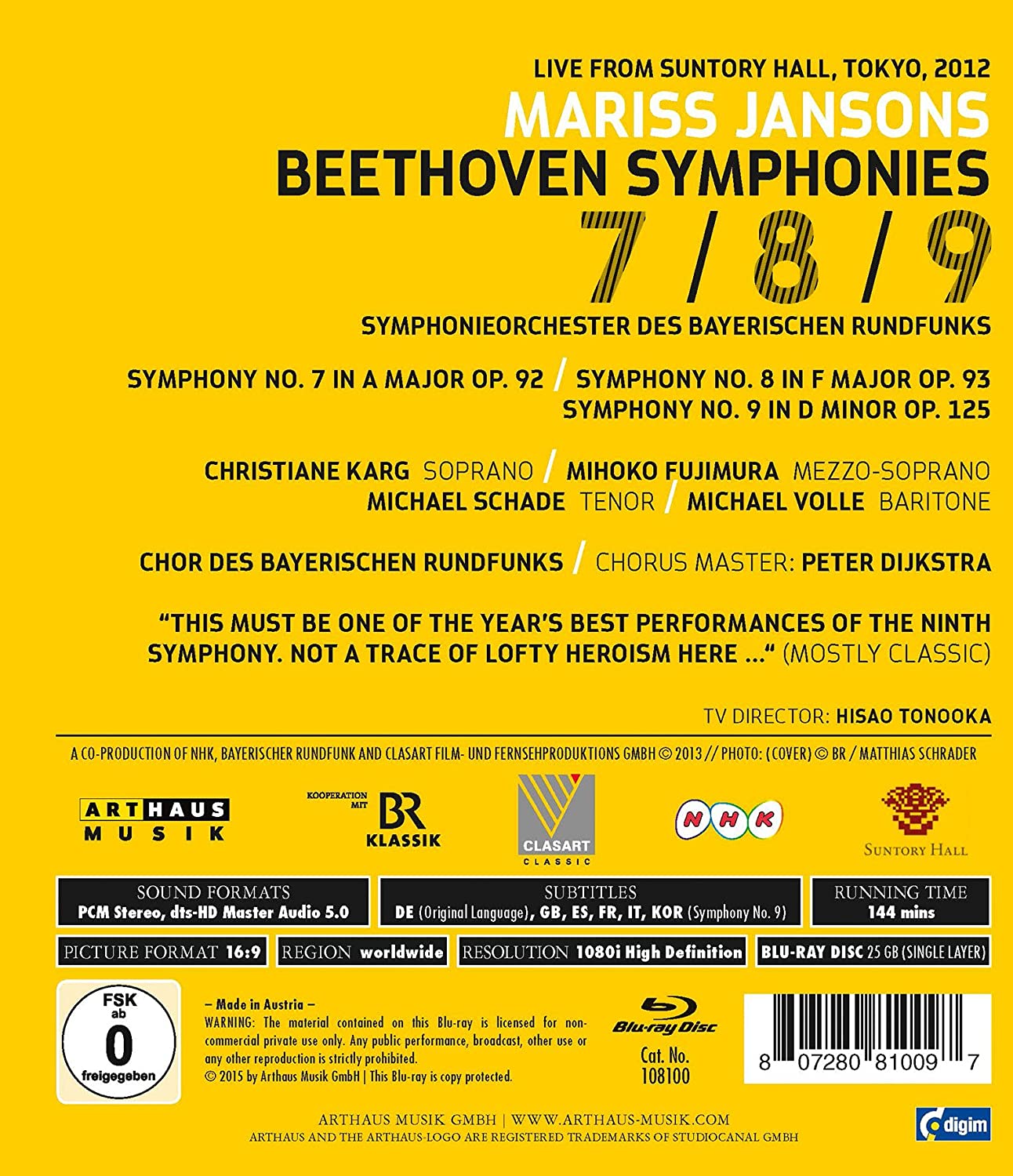 Beethoven:Symphonies 7,8 & 9