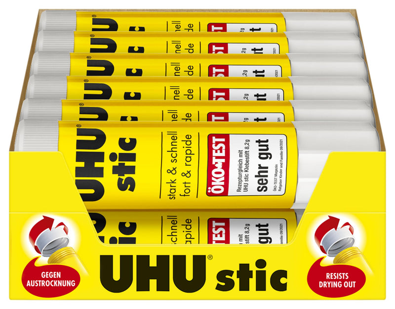 UHU Stic, Der Bewährte Klebestift - Klebt Stark, schnell und dauerhaft, 12 x 21 g