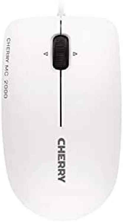 CHERRY MC 2000 USB Wired Infra-red Mouse With Tilt Wheel Technology Pale Grey JM-0600-0