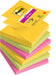 Post-it Super Sticky Z-Notes, Carnival Colour Collection, 76 mm x 76 mm, 90 Sheets/Pad, 6 Pads/Pack