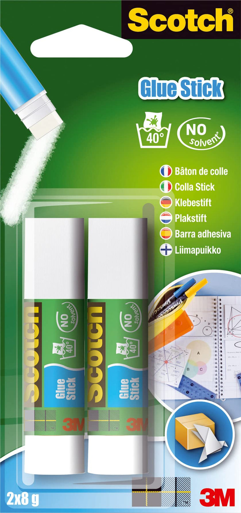 Scotch 6221SF5 Solvent-Free Glue Sticks (2 x 8g pack) (Pack of 2