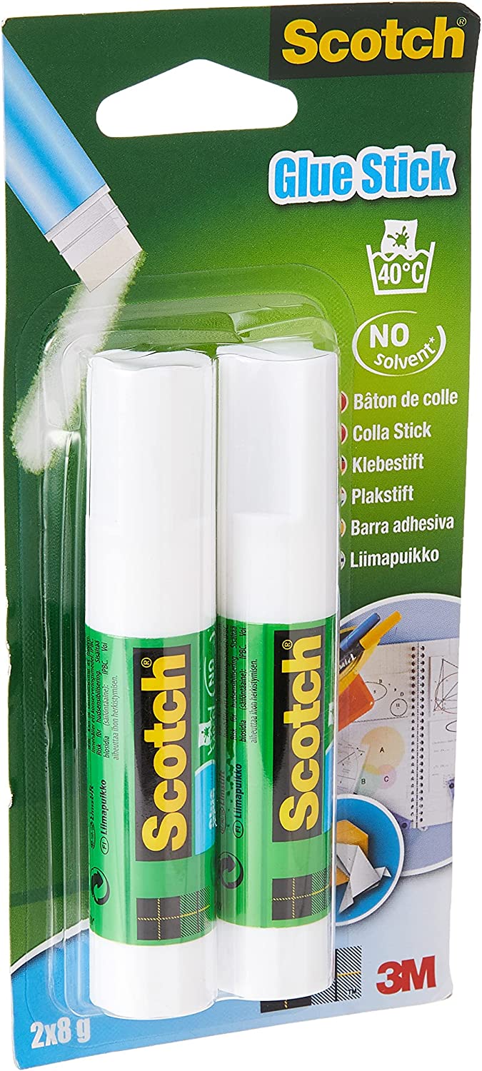 Scotch 6221SF5 Solvent-Free Glue Sticks (2 x 8g pack) (Pack of 2