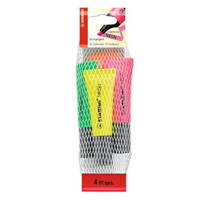 Highlighter - STABILO NEON - Pack of 4