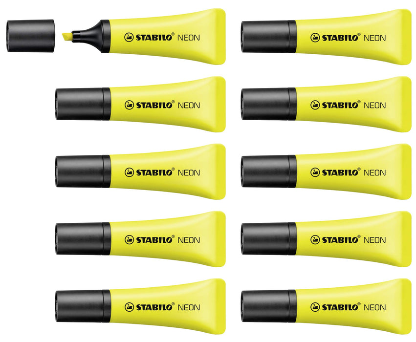 Highlighter - STABILO NEON - Pack of 10 - yellow