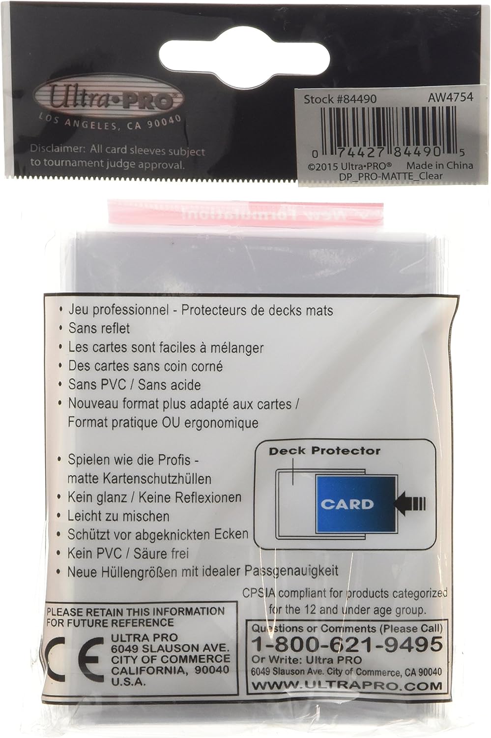 Ultra Pro SLEEVES Pro-Matte D12 Card Game (Clear)