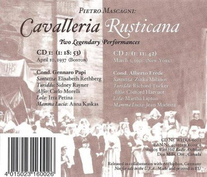Cavalleria Rusticana (Rethberg, Rayner, Morelli, Petina)