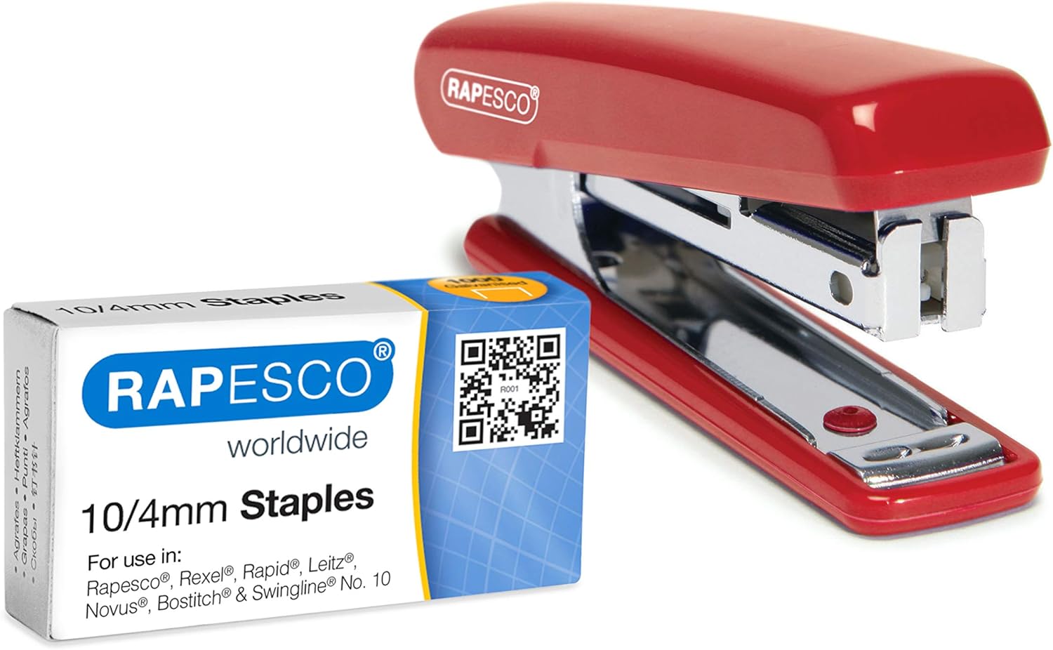 Rapesco PSE000AS Pocket Stapler with 1000 x 10/4 mm Staples, 12 Sheet Capacity, Random Assorted Colours