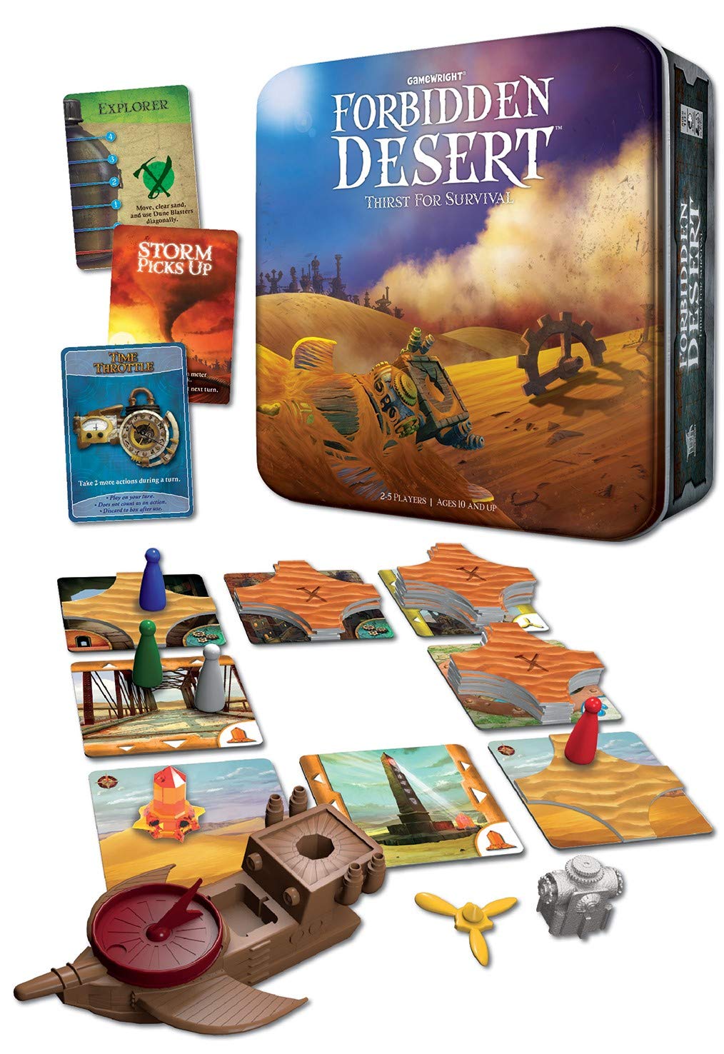 Gamewright , Forbidden Desert Game , Board Game , Ages 10+ , 2-5 Players , 45 Minutes Playing Time