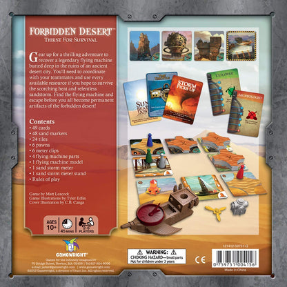 Gamewright , Forbidden Desert Game , Board Game , Ages 10+ , 2-5 Players , 45 Minutes Playing Time