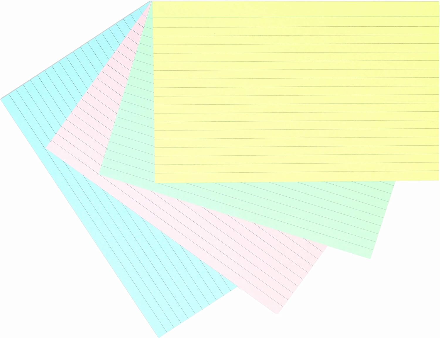 Silvine 8x5" Multi-coloured Record Cards - Lined with headline, 100 cards per pack. Ref 585AC (203 x 127mm