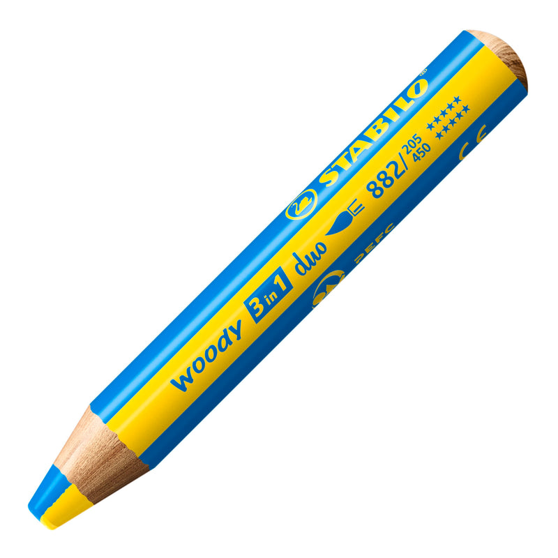 STABILO woody 3in1 duo Multitalent Potloden - Geel/Cyaan Blauw