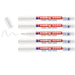 edding 4095 chalk marker pen set - white - 5 chalk pens - round nib 2-3 mm - medium-nib wet wipe pen for chalkboards, windows, glass, mirrors - liquid chalk marker pens for opaque coverage