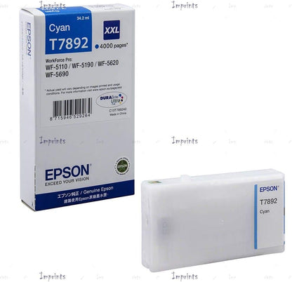 Epson T7892 Cyan Genuine, XXL High Yield Ink Cartridge DuraBrite Ultra