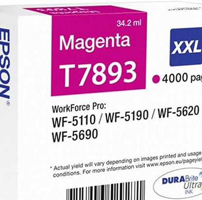 Epson T7893 Magenta Genuine, XXL High Yield Ink Cartridge DuraBrite Ultra