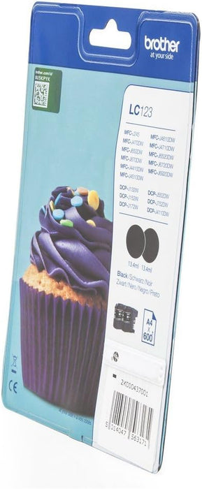 Brother LC123BKBP2 Cartuccia Inkjet Serie 123, Nero