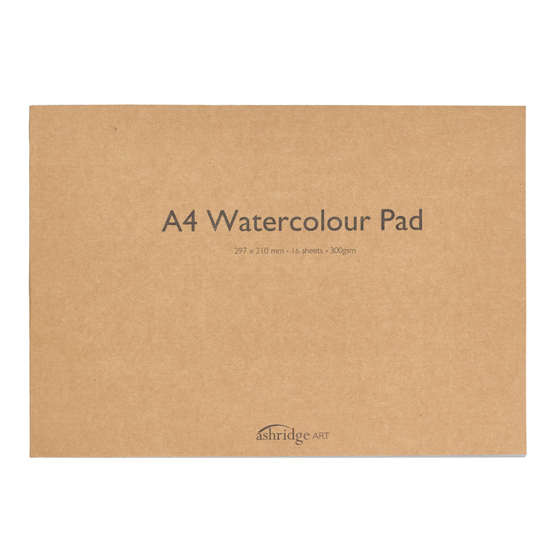 Ashridge Arts & Crafts A4 Watercolour Pad – 16 Sheets, 300gsm Cold Pressed Paper – Heavyweight, Textured, Acid-Free – Ideal for Watercolour, Gouache, Ink & Mixed Media